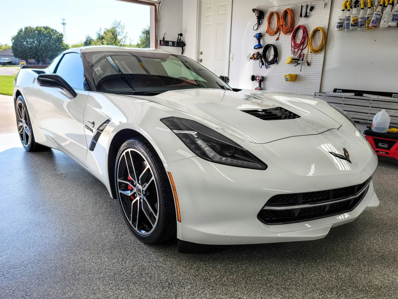White Corvette ceramic coated at Kaliber Auto Detailing