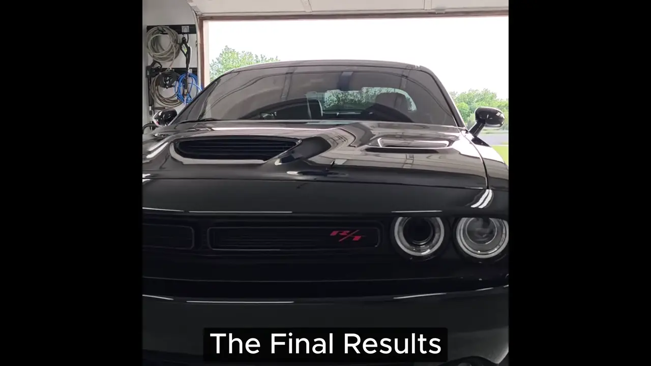 Black Dodge Challenger after ceramic coating at Kaliber Auto Detailing
